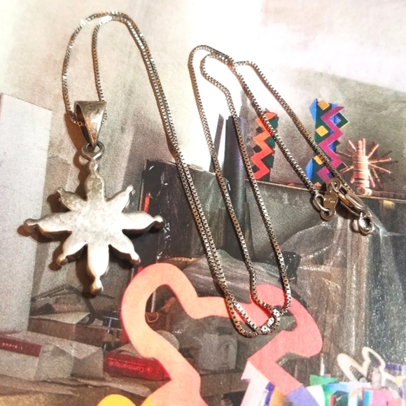 VTG NAVAJO Petit Point Red Coral Sterling Necklace - Picture 2 of 8